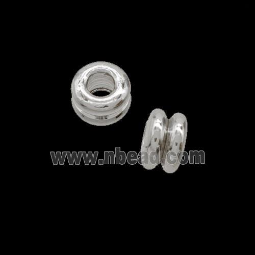 Copper Heishi Spacer Beads Double Shiny Silver