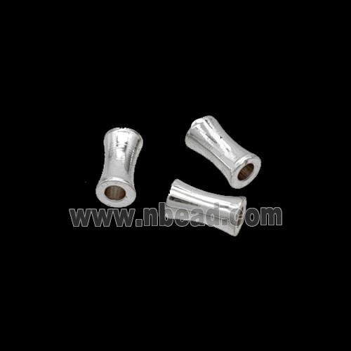 Copper Tube Beads Shiny Silver