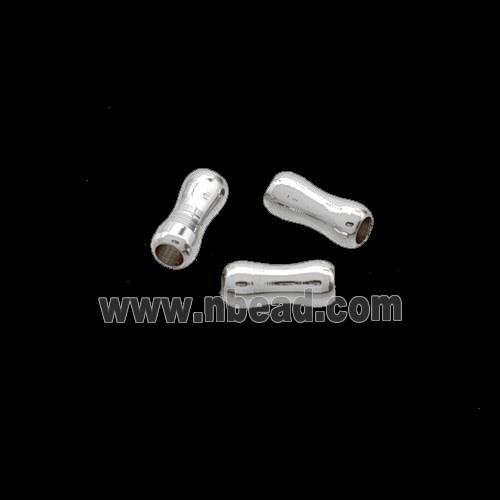 Copper Tube Beads Shiny Silver