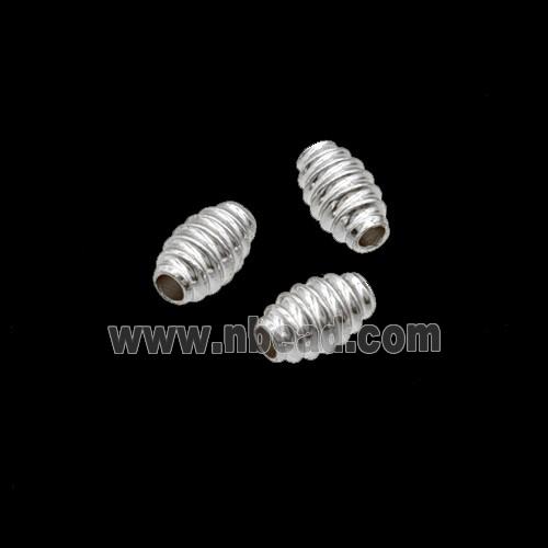 Copper Tube Beads Shiny Silver
