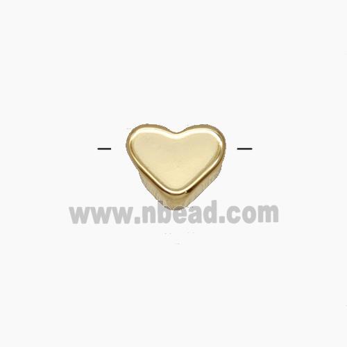 Copper Heart Beads Gold Plated