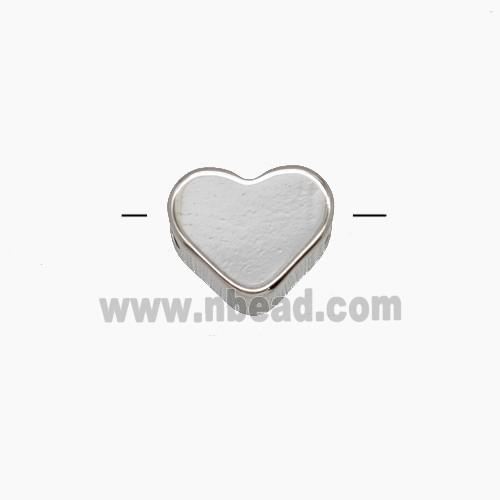 Copper Heart Beads Platinum Plated