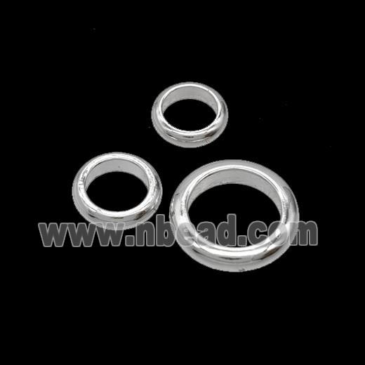 Copper Rings Connector Shiny Silver