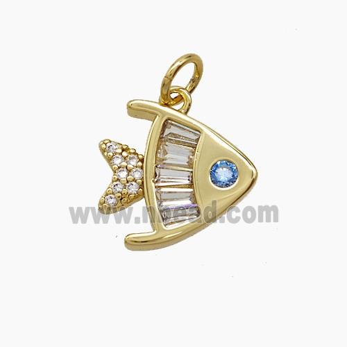 Copper Pendant Pave Zircon, Gold Plated