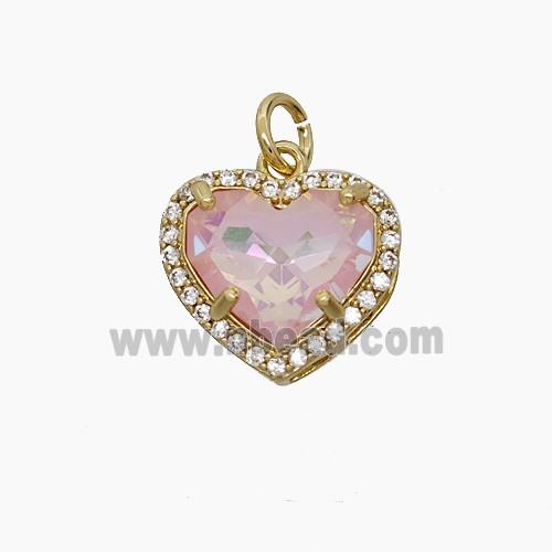 Copper Pendant Pave Zircon, Gold Plated