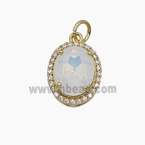 Copper Pendant Pave Zircon, Gold Plated