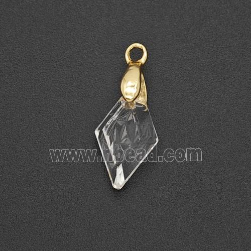 Copper Pendant Pave Zircon, Gold Plated