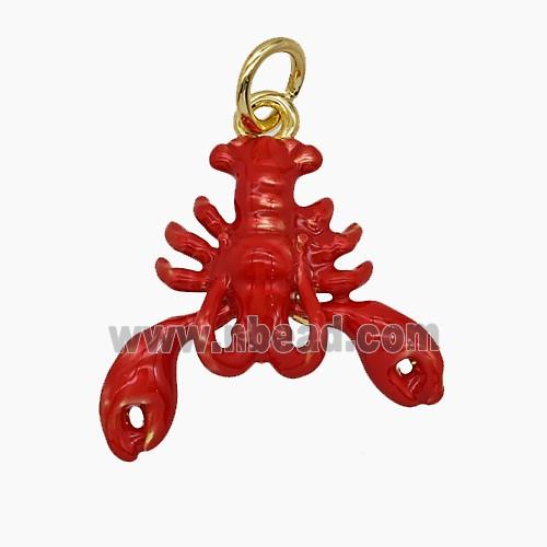 Enamel Copper Pendant, Gold Plated