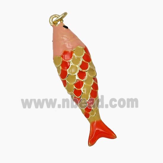 Enamel Copper Pendant, Gold Plated