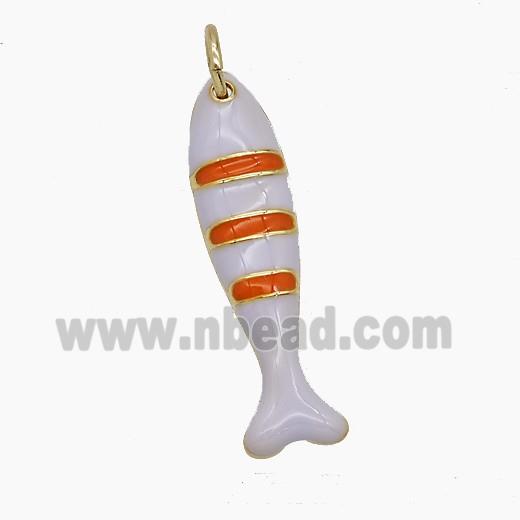 Enamel Copper Pendant, Gold Plated