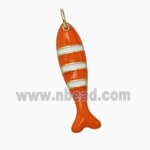 Enamel Copper Pendant, Gold Plated
