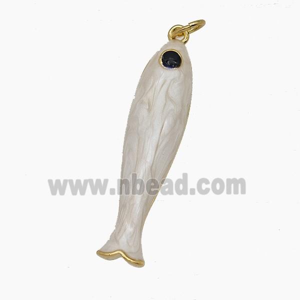 Enamel Copper Pendant, Gold Plated