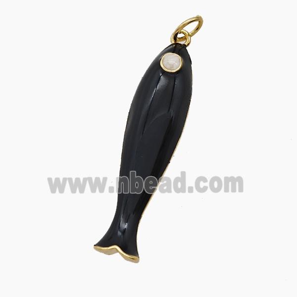 Enamel Copper Pendant, Gold Plated