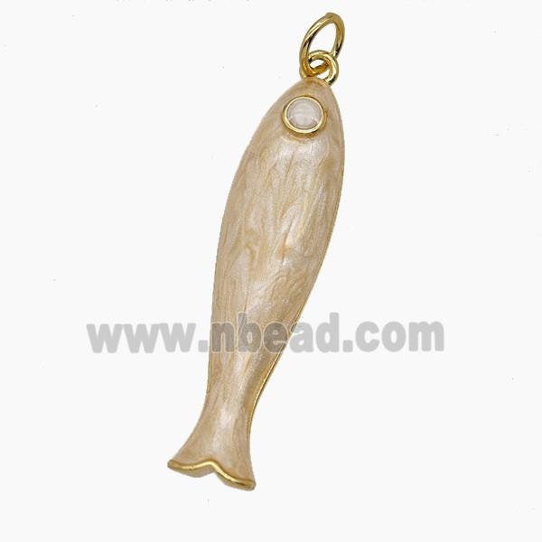Enamel Copper Pendant, Gold Plated