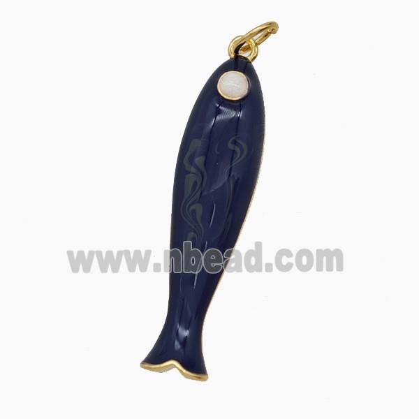 Enamel Copper Pendant, Gold Plated