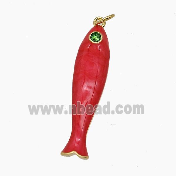 Enamel Copper Pendant, Gold Plated