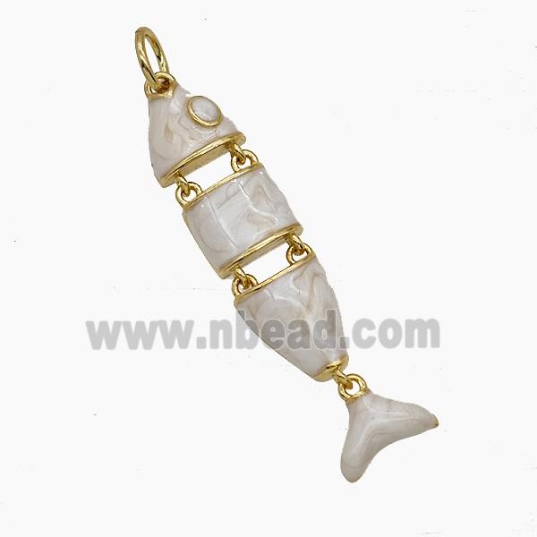 Enamel Copper Pendant, Gold Plated