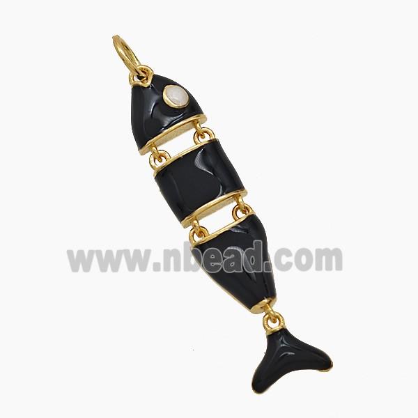 Enamel Copper Pendant, Gold Plated