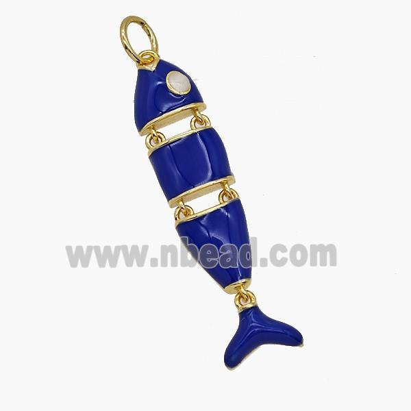 Enamel Copper Pendant, Gold Plated