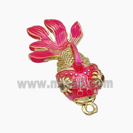 Enamel Copper Pendant, Gold Plated