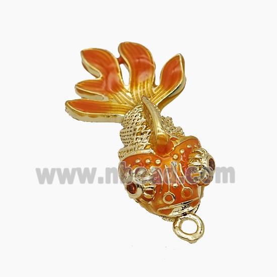 Enamel Copper Pendant, Gold Plated