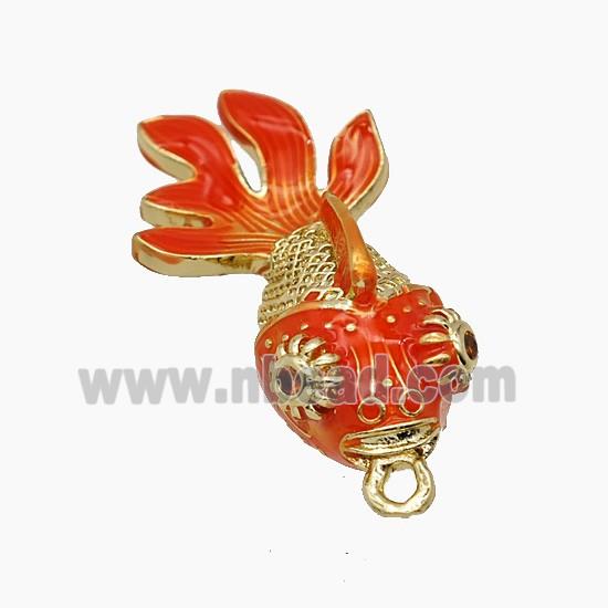 Enamel Copper Pendant, Gold Plated