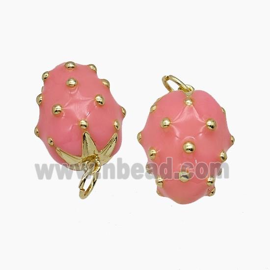 Enamel Copper Pendant, Gold Plated