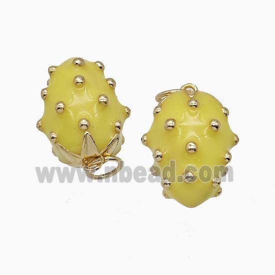 Enamel Copper Pendant, Gold Plated