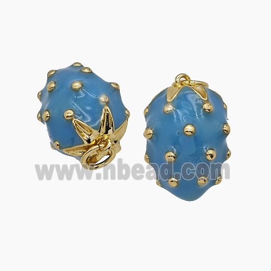 Enamel Copper Pendant, Gold Plated