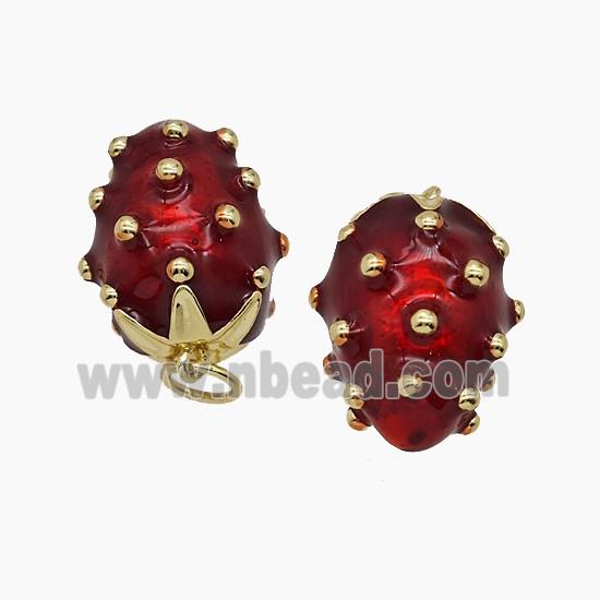 Enamel Copper Pendant, Gold Plated
