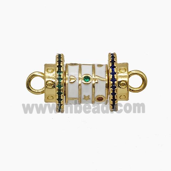 Enamel Copper Pendant, Gold Plated