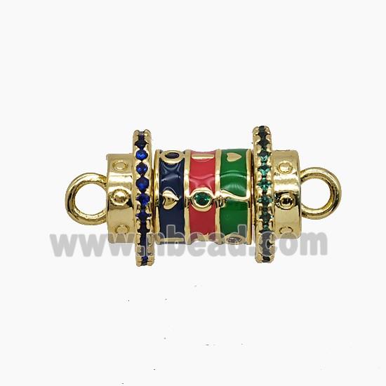 Enamel Copper Pendant, Gold Plated
