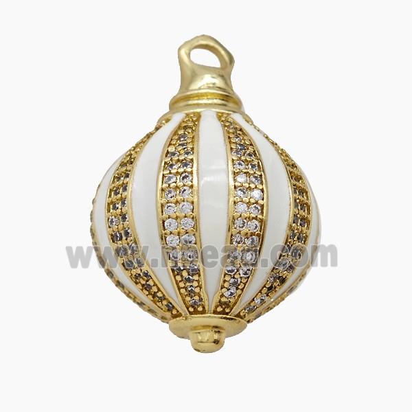 Enamel Copper Pendant, Gold Plated