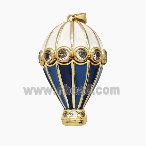 Enamel Copper Pendant, Gold Plated