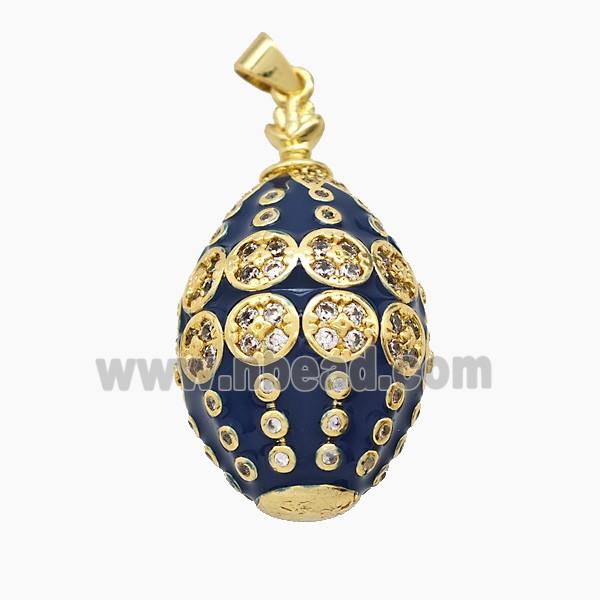 Enamel Copper Pendant, Gold Plated