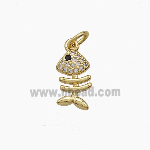 Copper Pendant Pave Zircon, Gold Plated