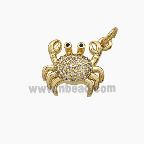 Copper Pendant Pave Zircon, Gold Plated