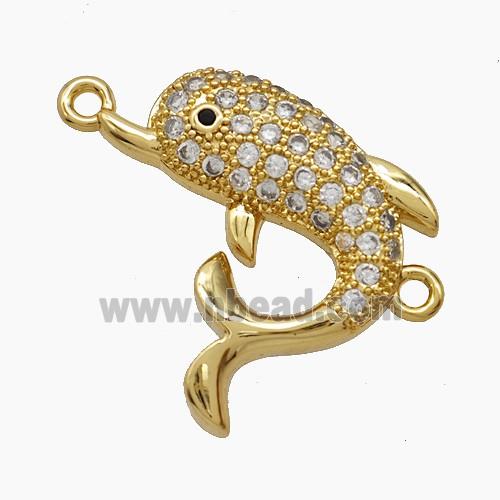 Copper Pendant Pave Zircon, Gold Plated