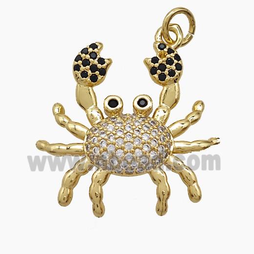 Copper Pendant Pave Zircon, Gold Plated