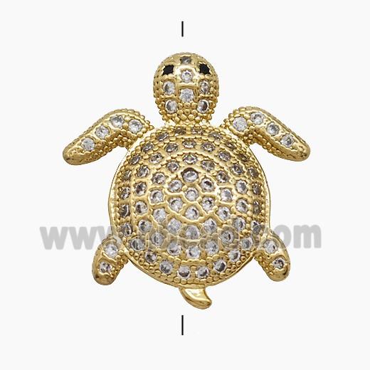 Copper Pendant Pave Zircon, Gold Plated