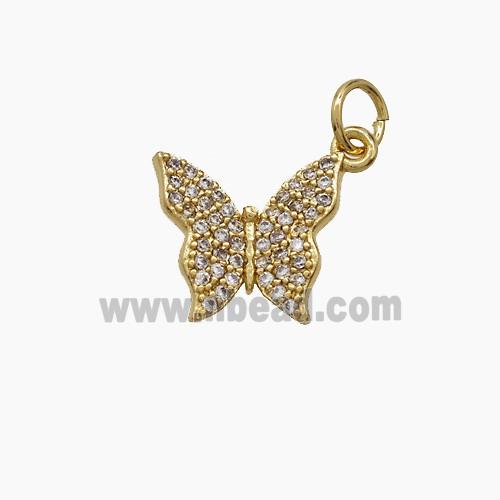 Copper Pendant Pave Zircon, Gold Plated