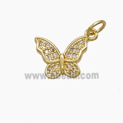 Copper Pendant Pave Zircon, Gold Plated