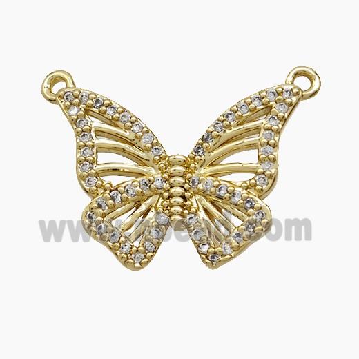 Copper Pendant Pave Zircon, Gold Plated