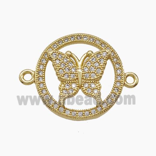 Copper Pendant Pave Zircon, Gold Plated