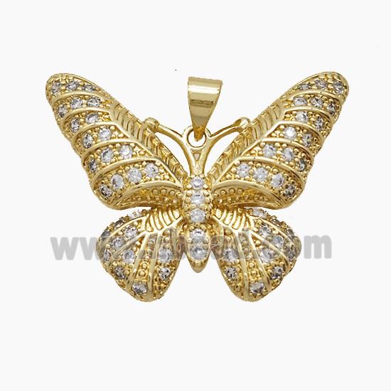 Copper Pendant Pave Zircon, Gold Plated