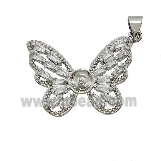 Copper Pendant Pave Zircon, Gold Plated