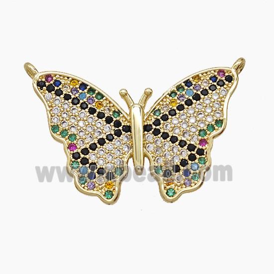 Copper Pendant Pave Zircon, Gold Plated