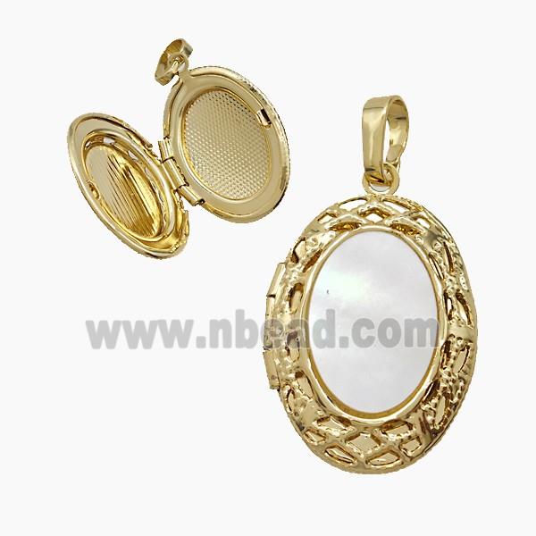 Copper Pendant Pave Zircon, Gold Plated