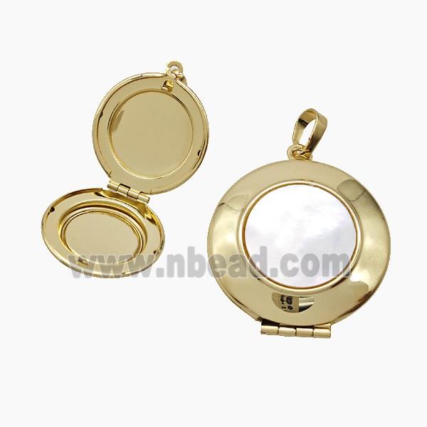 Copper Pendant Pave Zircon, Gold Plated