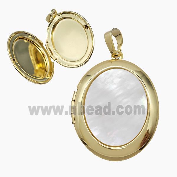 Copper Pendant Pave Zircon, Gold Plated